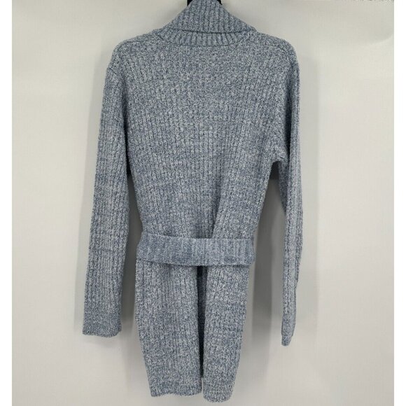 Softies 30" Marshmallow Button Down Cardigan w/ Belt sz S Heather Spring Lake - Picture 6 of 6